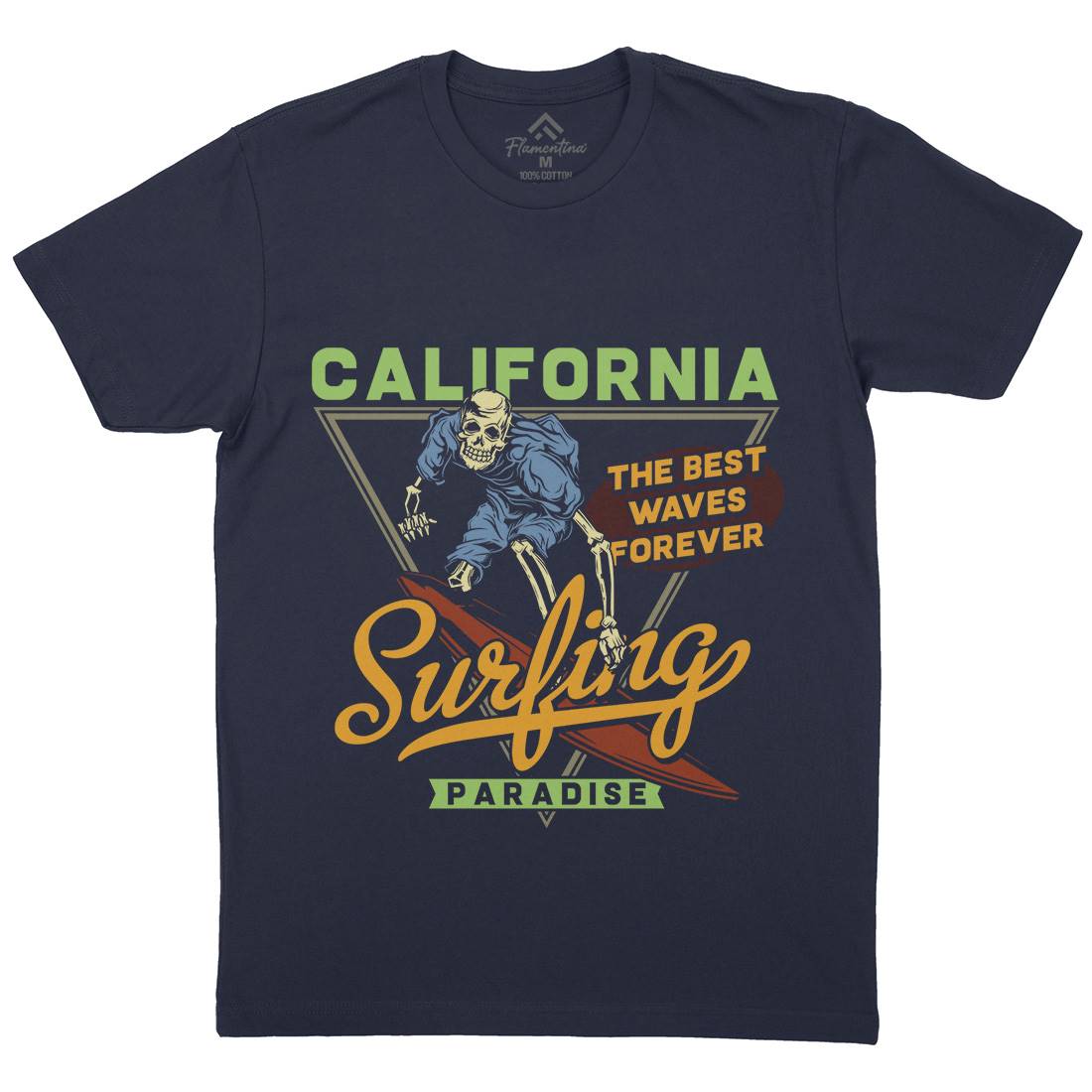 California Surfing Mens Crew Neck T-Shirt Surf B875