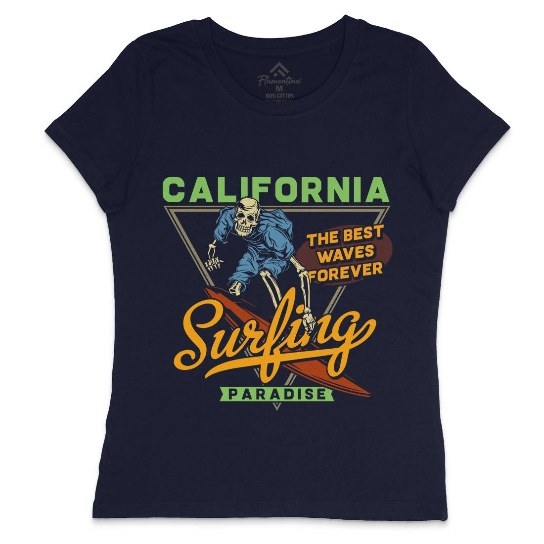 California Surfing Womens Crew Neck T-Shirt Surf B875