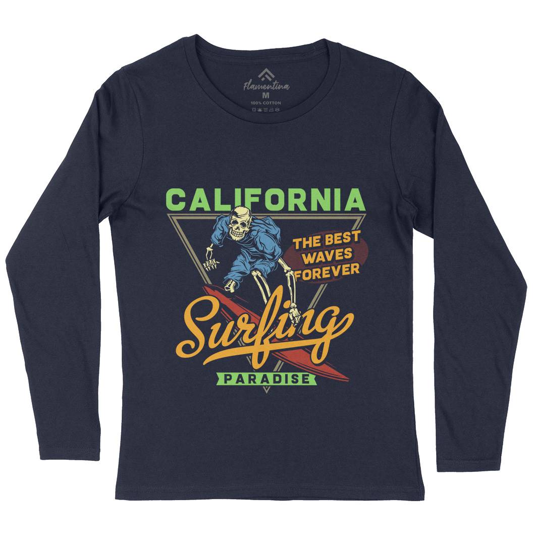 California Surfing Womens Long Sleeve T-Shirt Surf B875