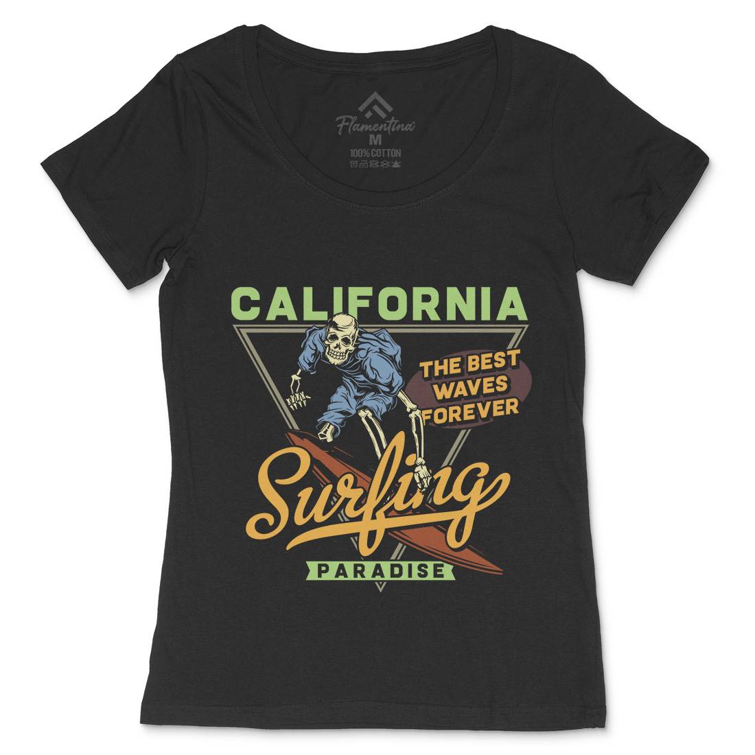 California Surfing Womens Scoop Neck T-Shirt Surf B875