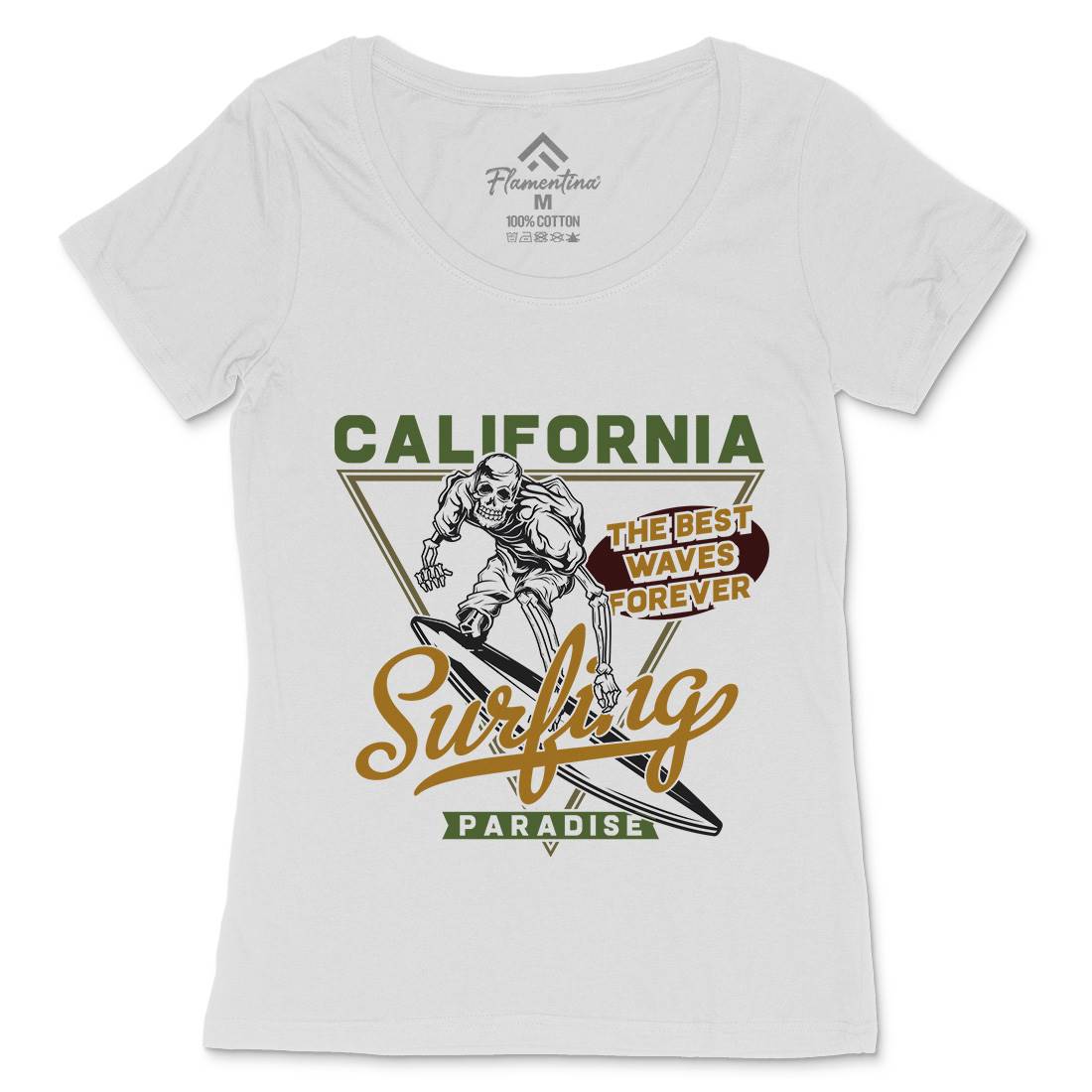 California Surfing Womens Scoop Neck T-Shirt Surf B875