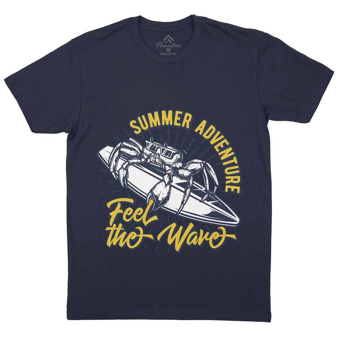 Summer Surfing Mens Organic Crew Neck T-Shirt Surf B876
