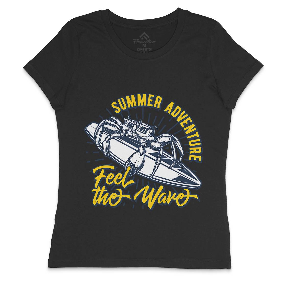 Summer Surfing Womens Crew Neck T-Shirt Surf B876