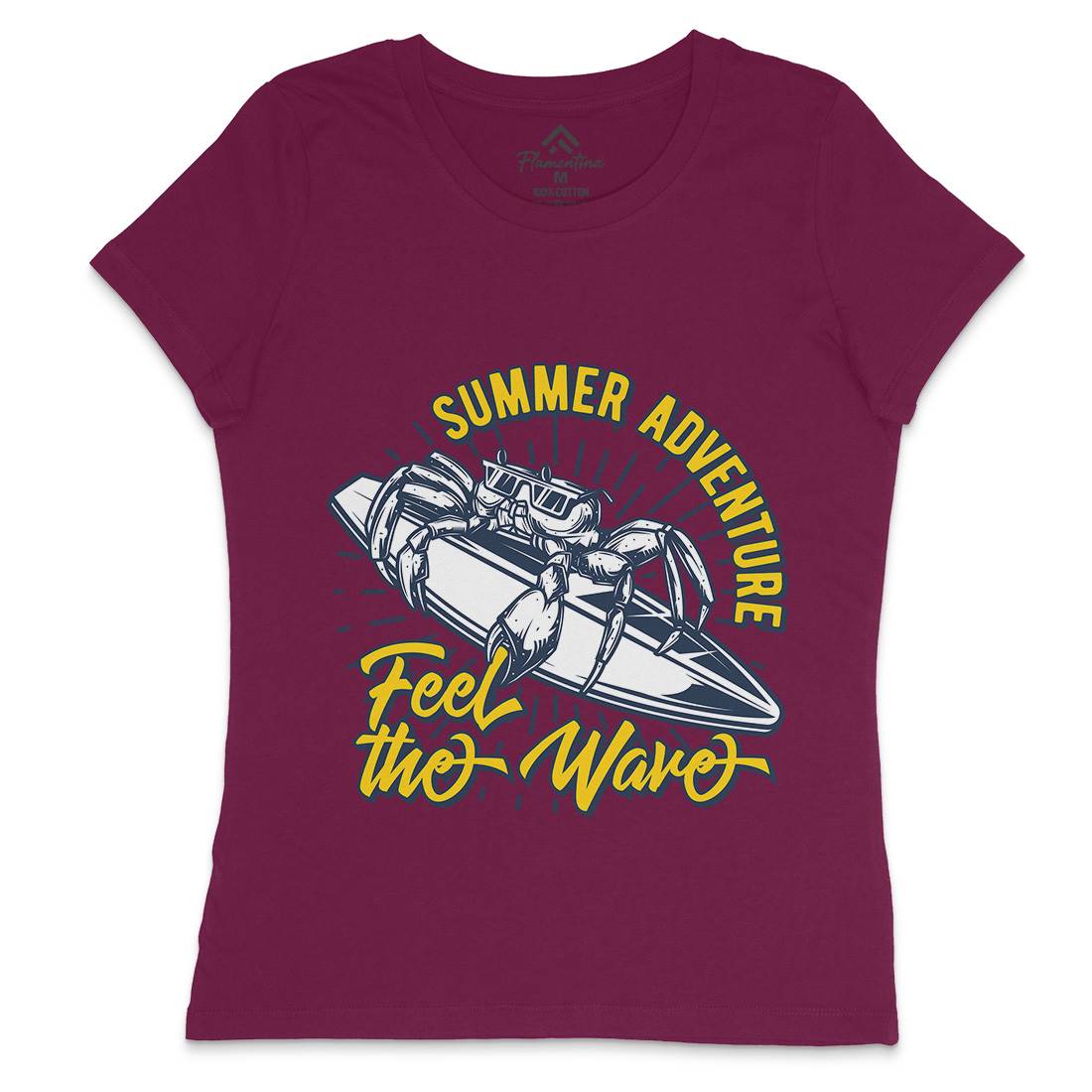 Summer Surfing Womens Crew Neck T-Shirt Surf B876