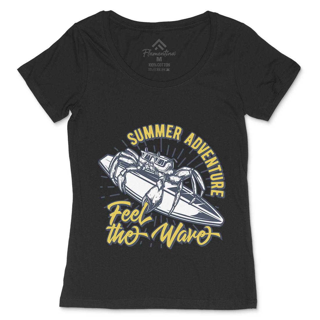 Summer Surfing Womens Scoop Neck T-Shirt Surf B876