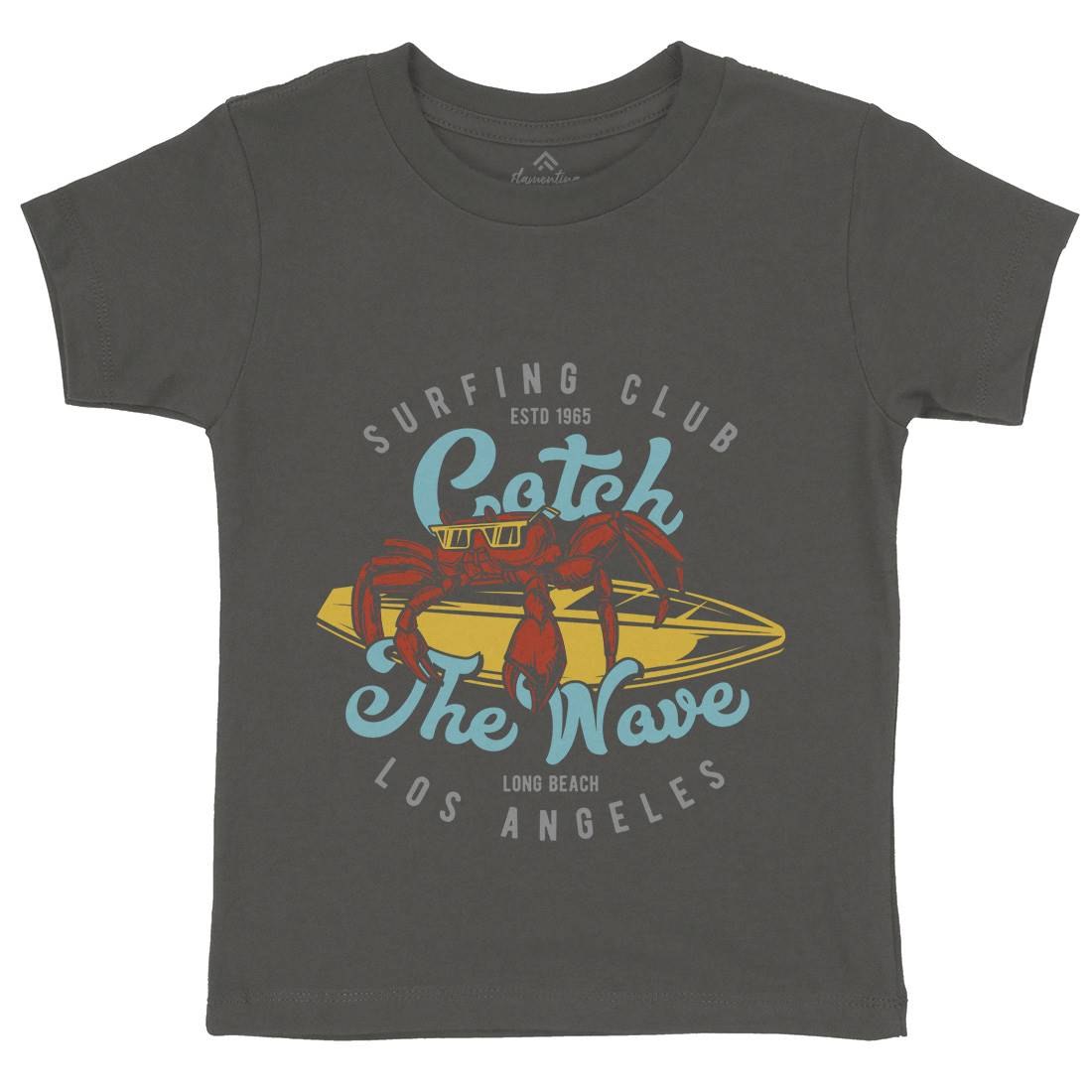 Catch The Wave Surfing Kids Crew Neck T-Shirt Surf B877