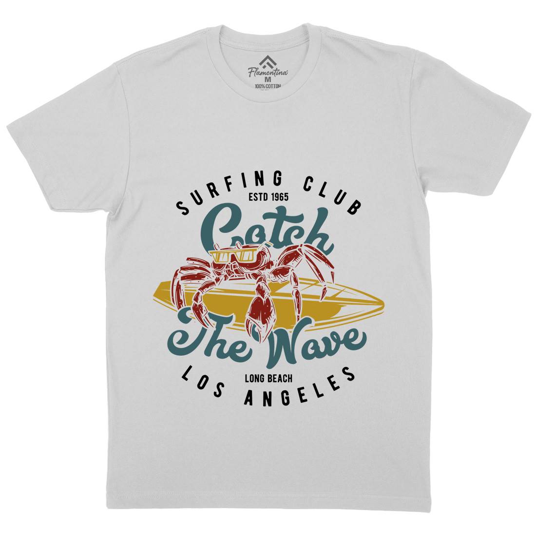 Catch The Wave Surfing Mens Crew Neck T-Shirt Surf B877