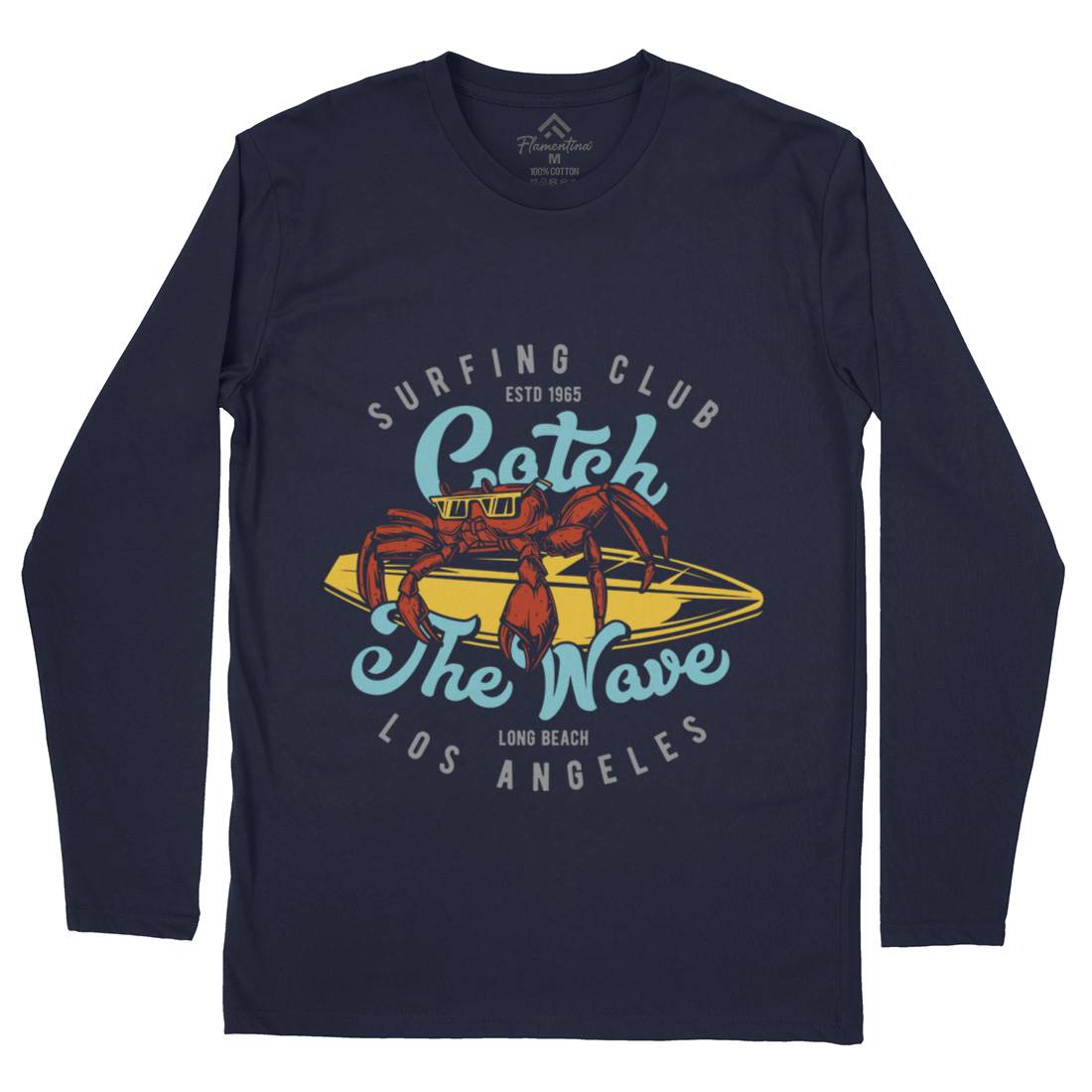 Catch The Wave Surfing Mens Long Sleeve T-Shirt Surf B877