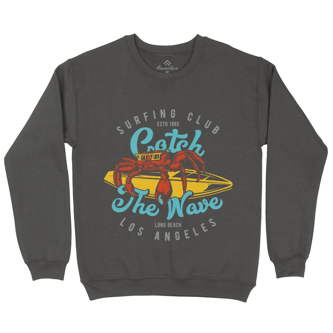 Catch The Wave Surfing Mens Crew Neck Sweatshirt Surf B877