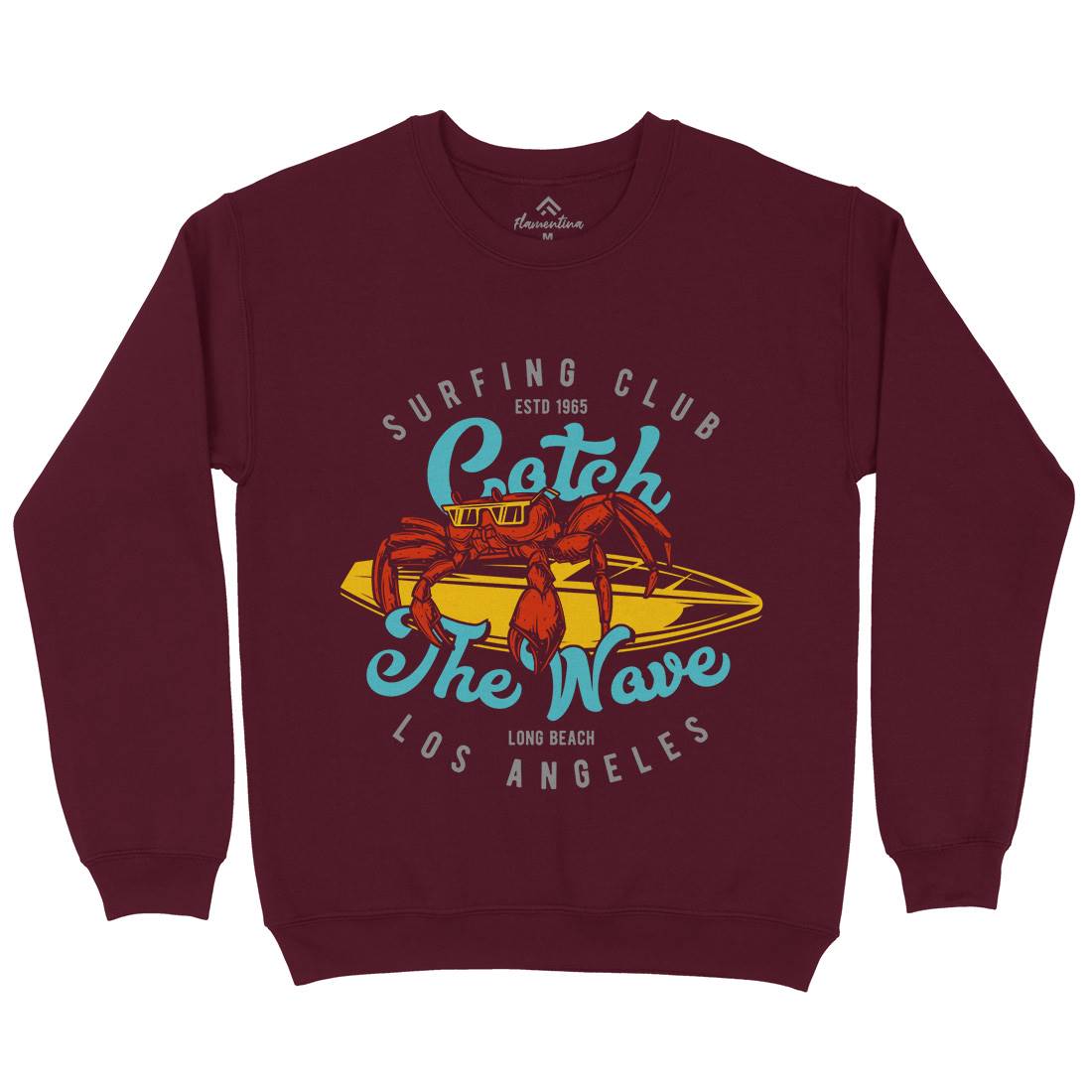 Catch The Wave Surfing Mens Crew Neck Sweatshirt Surf B877