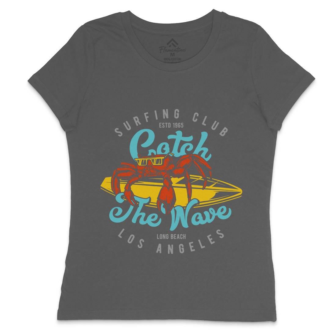 Catch The Wave Surfing Womens Crew Neck T-Shirt Surf B877