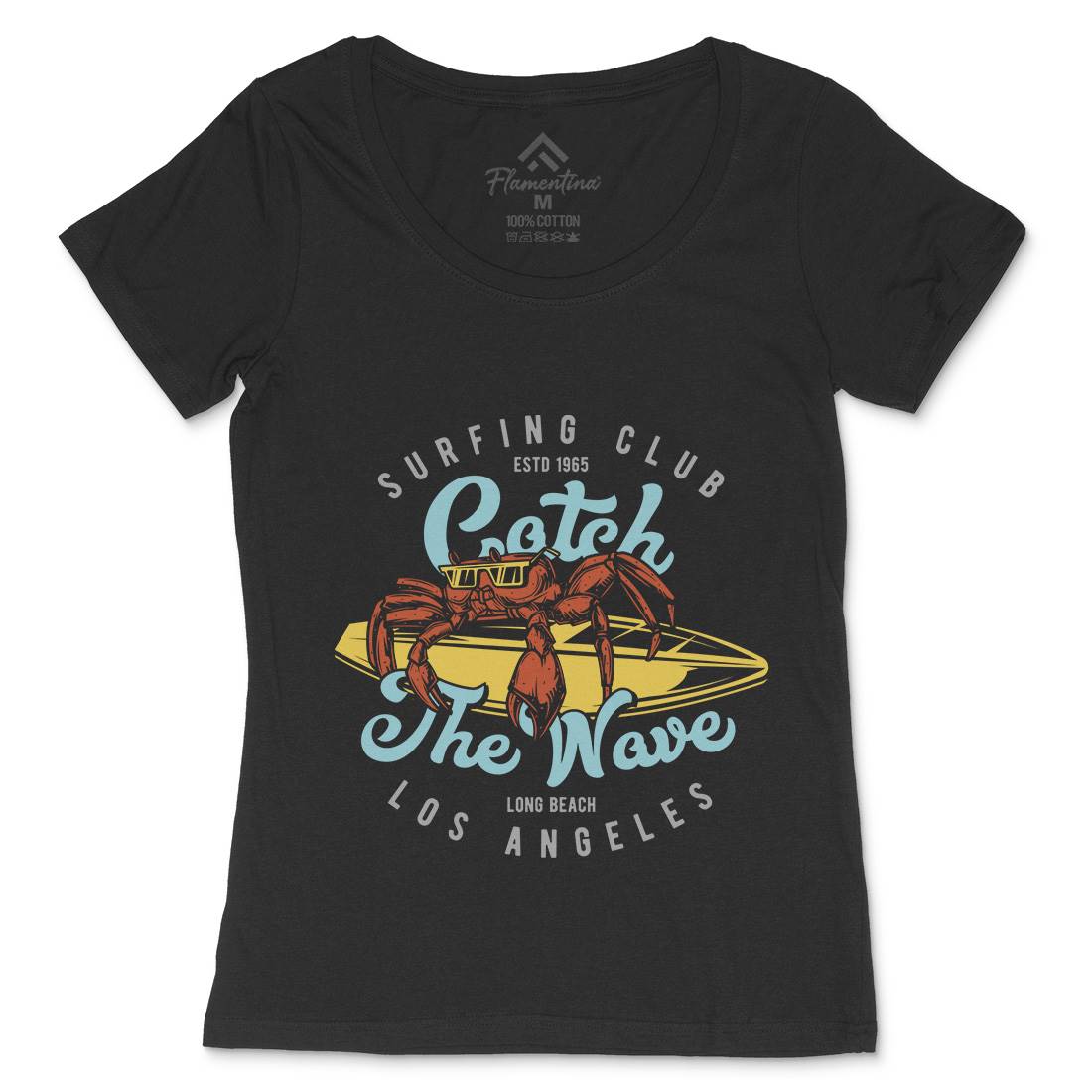 Catch The Wave Surfing Womens Scoop Neck T-Shirt Surf B877