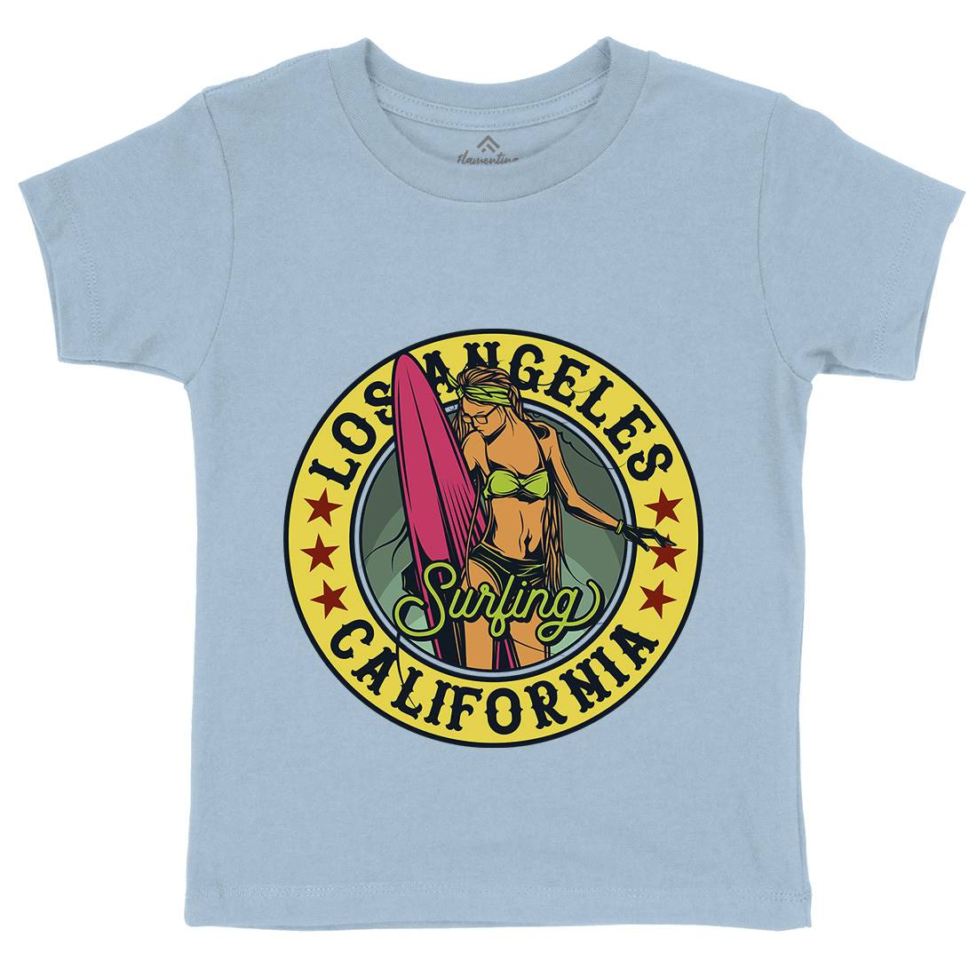 California Surfing Kids Organic Crew Neck T-Shirt Surf B878