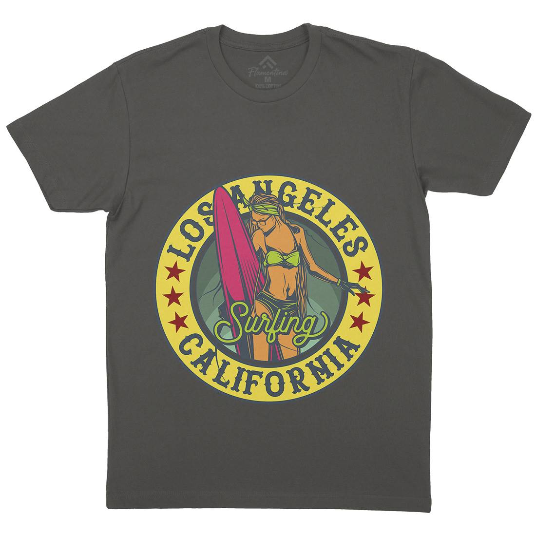 California Surfing Mens Crew Neck T-Shirt Surf B878