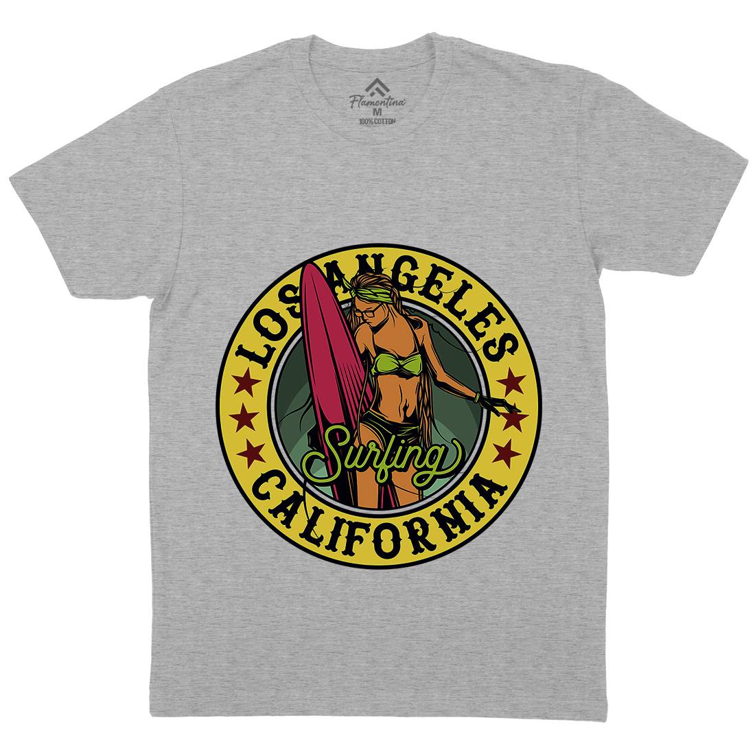California Surfing Mens Crew Neck T-Shirt Surf B878