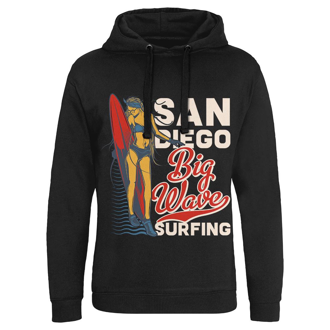 Big Wave Surfing Mens Hoodie Without Pocket Surf B879