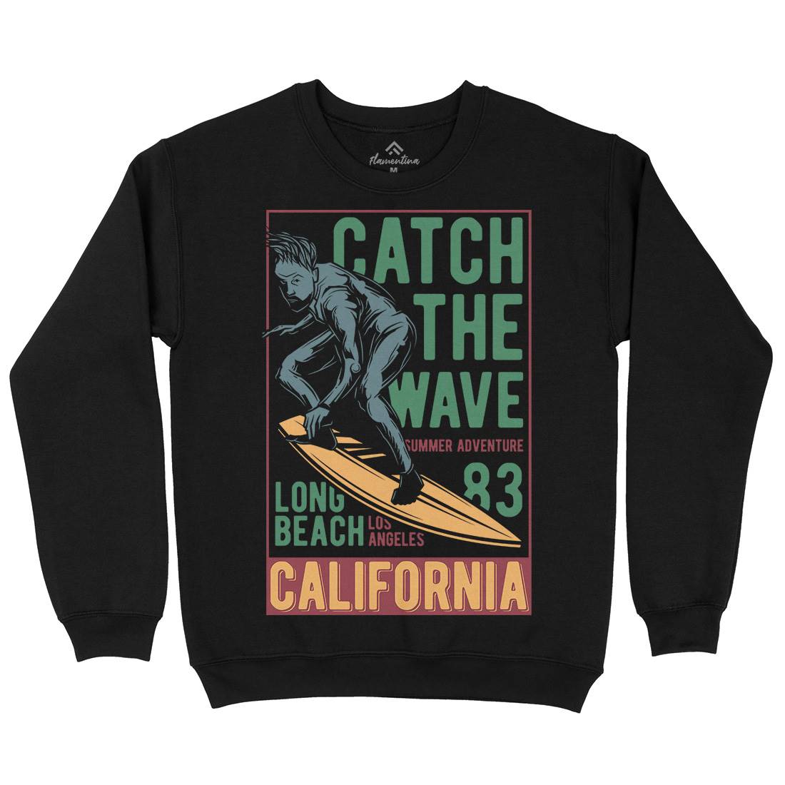 Catch The Wave Surfing Kids Crew Neck Sweatshirt Surf B880