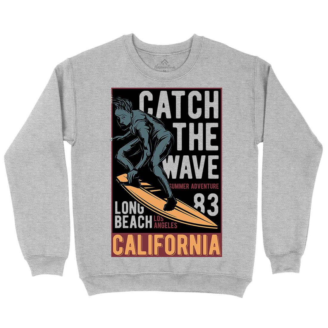 Catch The Wave Surfing Mens Crew Neck Sweatshirt Surf B880