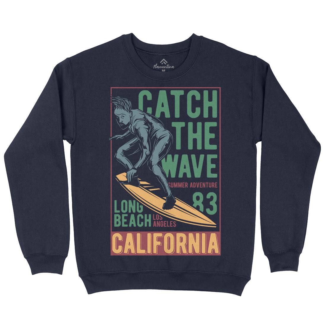 Catch The Wave Surfing Mens Crew Neck Sweatshirt Surf B880