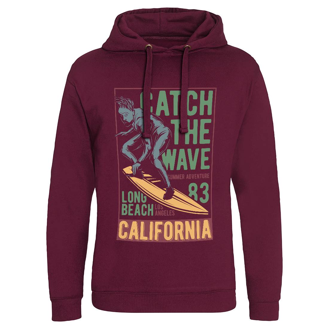 Catch The Wave Surfing Mens Hoodie Without Pocket Surf B880