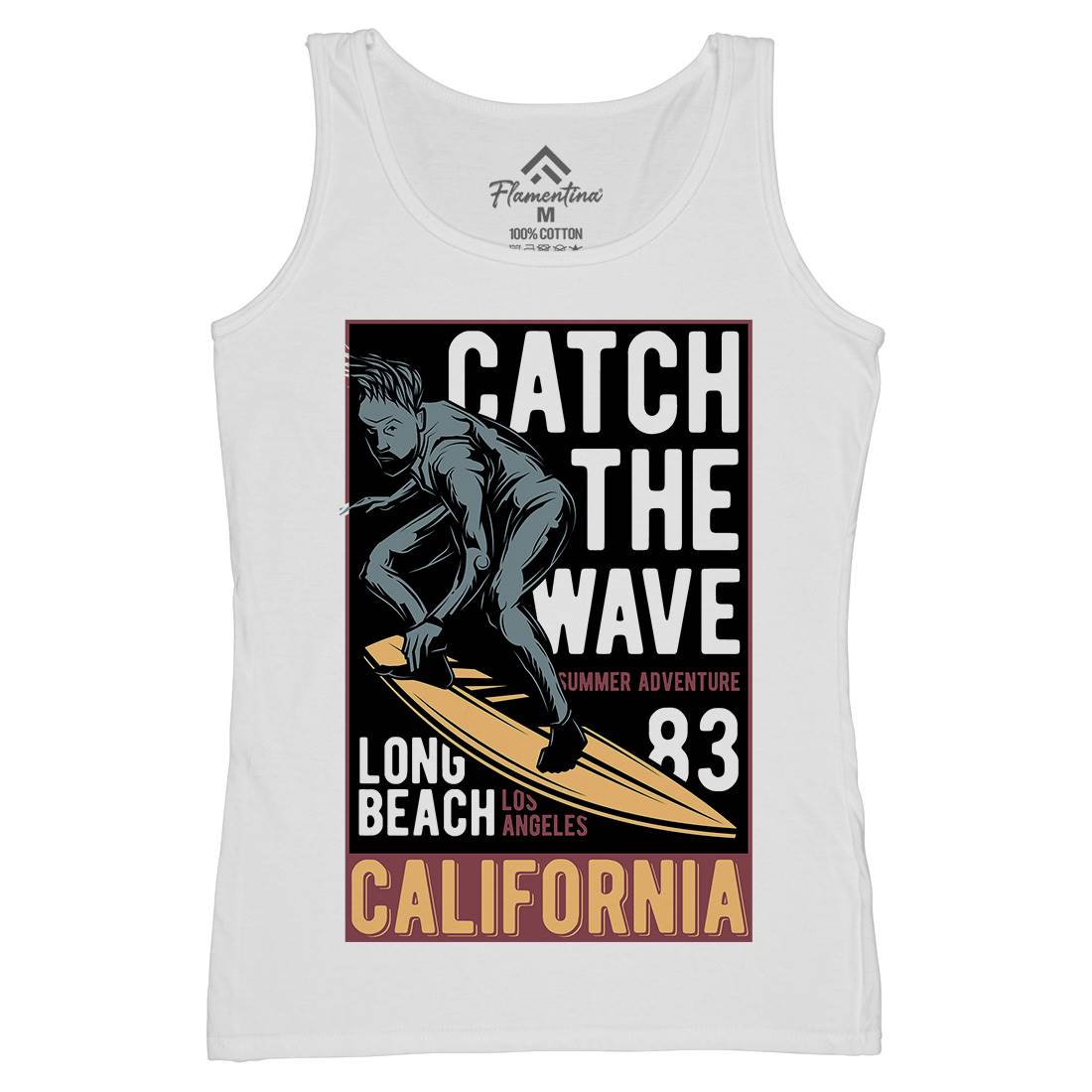 Catch The Wave Surfing Womens Organic Tank Top Vest Surf B880