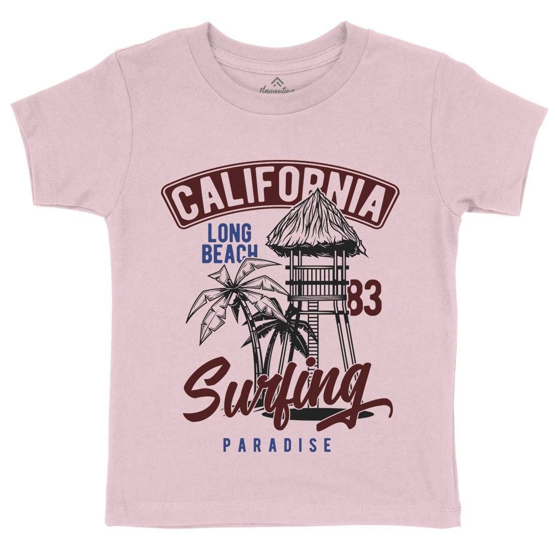 California Surfing Kids Organic Crew Neck T-Shirt Surf B882