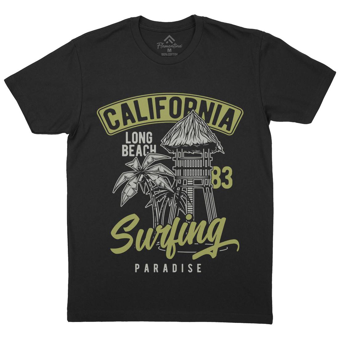 California Surfing Mens Crew Neck T-Shirt Surf B882