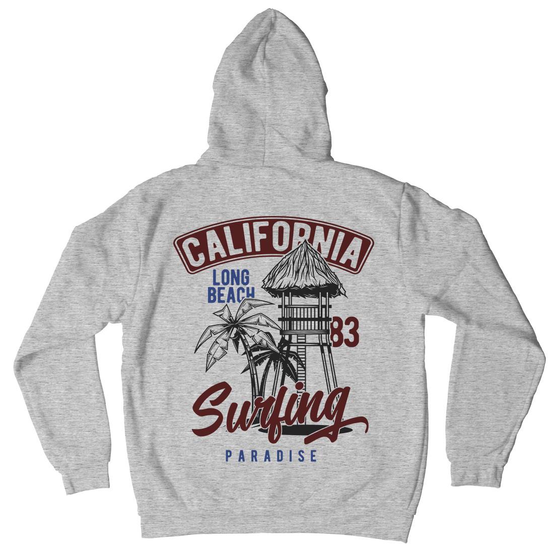 California Surfing Mens Hoodie With Pocket Surf B882