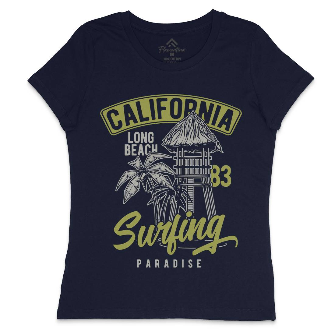 California Surfing Womens Crew Neck T-Shirt Surf B882