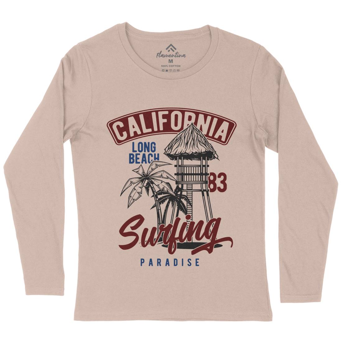 California Surfing Womens Long Sleeve T-Shirt Surf B882