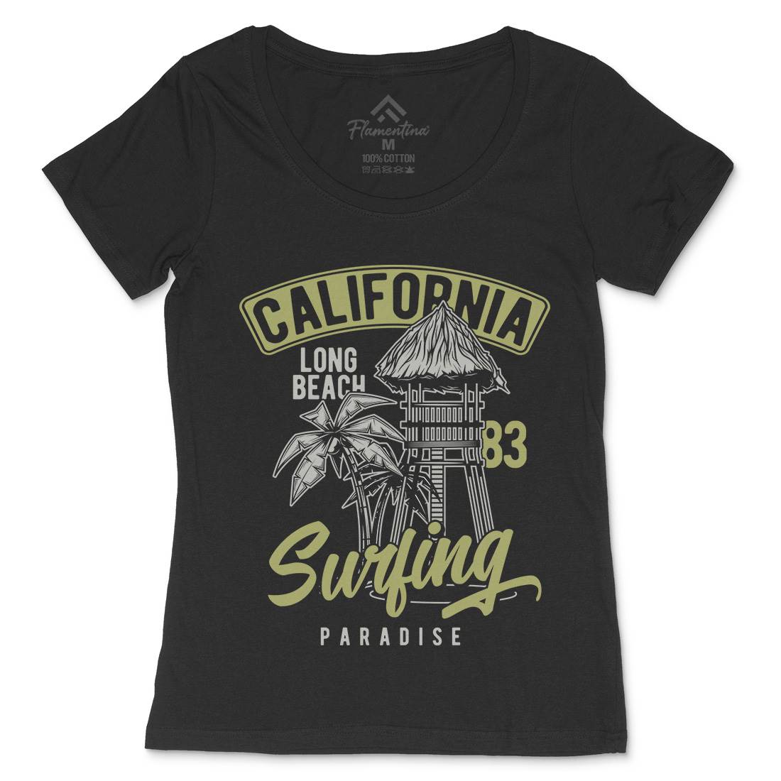 California Surfing Womens Scoop Neck T-Shirt Surf B882