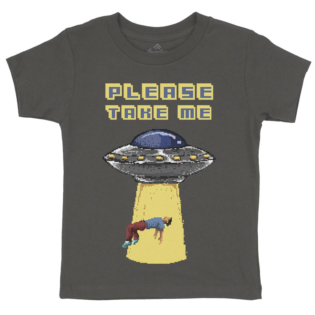 Alien Abduction Kids Crew Neck T-Shirt Space B883