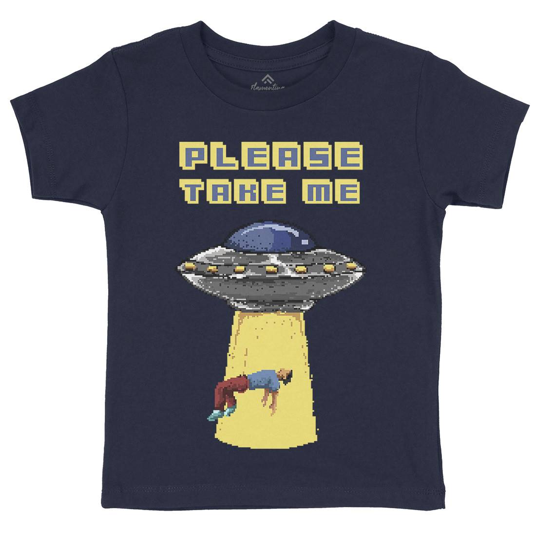 Alien Abduction Kids Crew Neck T-Shirt Space B883