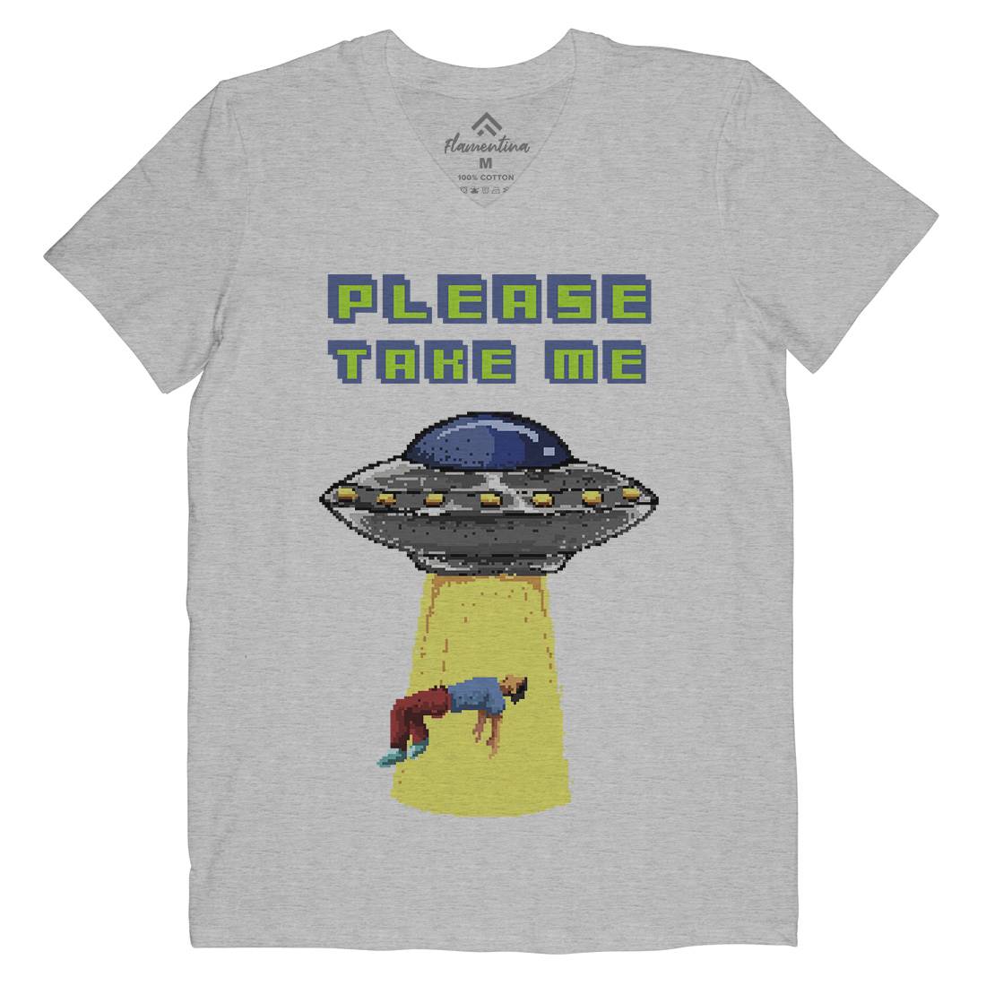 Alien Abduction Mens V-Neck T-Shirt Space B883
