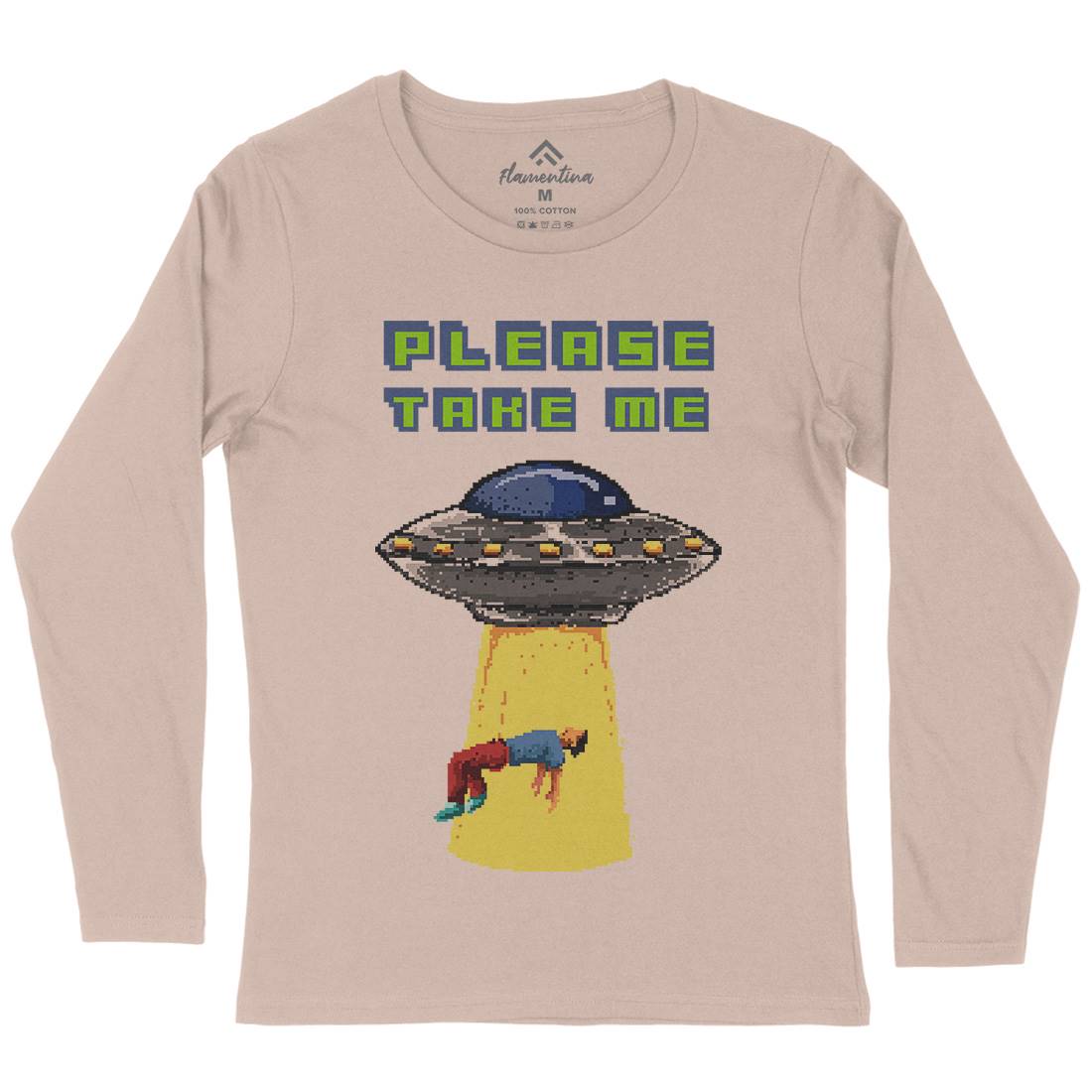 Alien Abduction Womens Long Sleeve T-Shirt Space B883