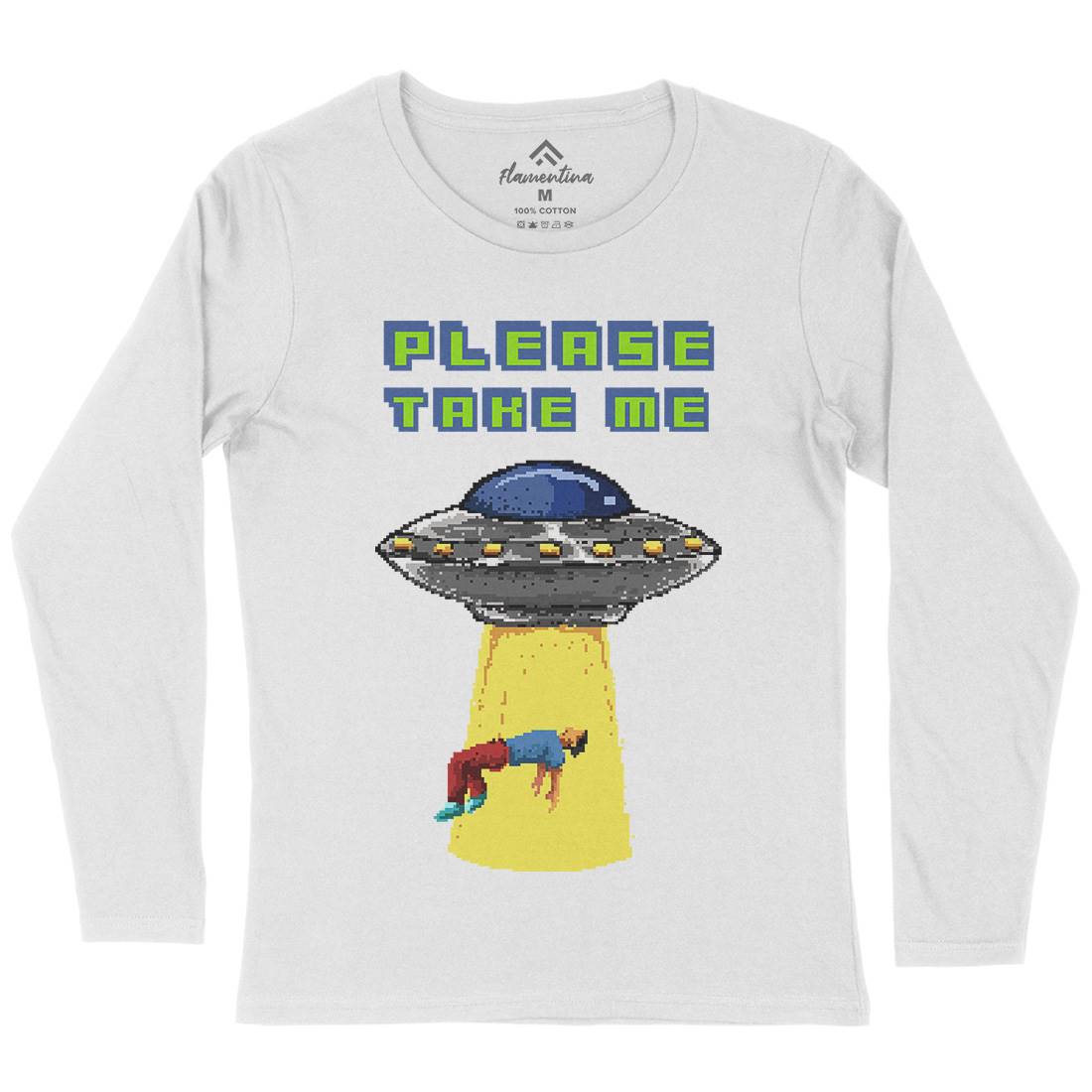 Alien Abduction Womens Long Sleeve T-Shirt Space B883