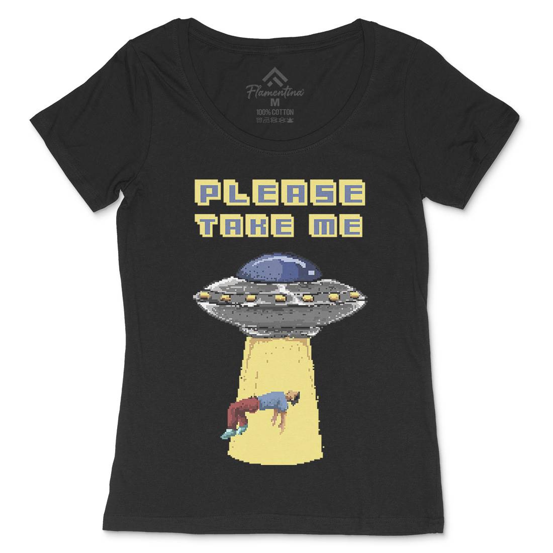 Alien Abduction Womens Scoop Neck T-Shirt Space B883