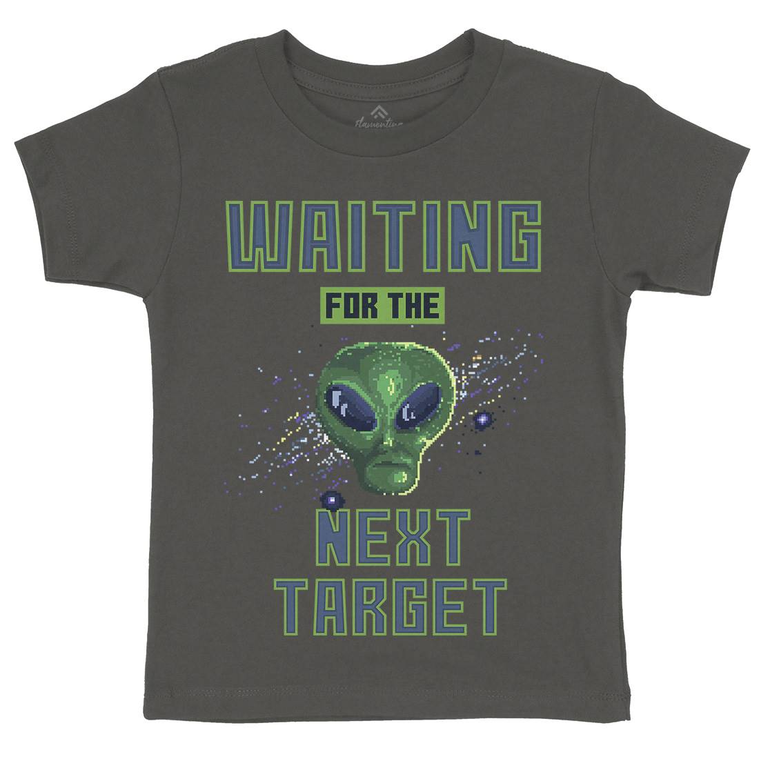 Alien Attack Kids Organic Crew Neck T-Shirt Space B884