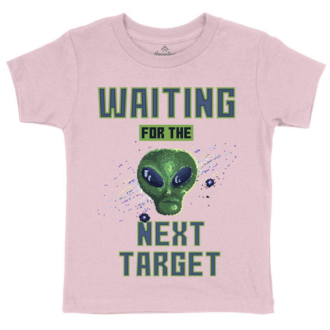 Alien Attack Kids Organic Crew Neck T-Shirt Space B884
