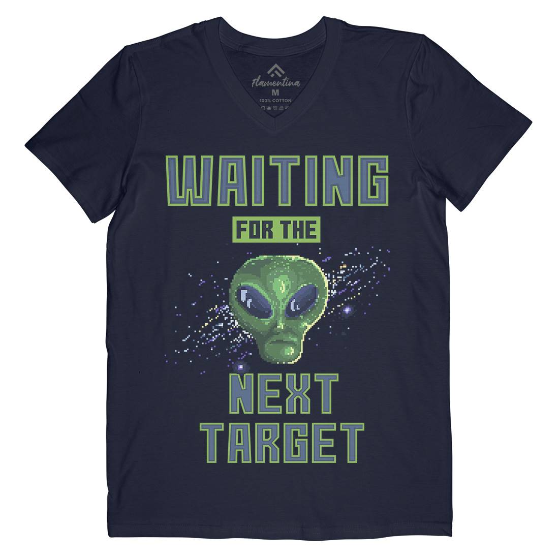 Alien Attack Mens V-Neck T-Shirt Space B884