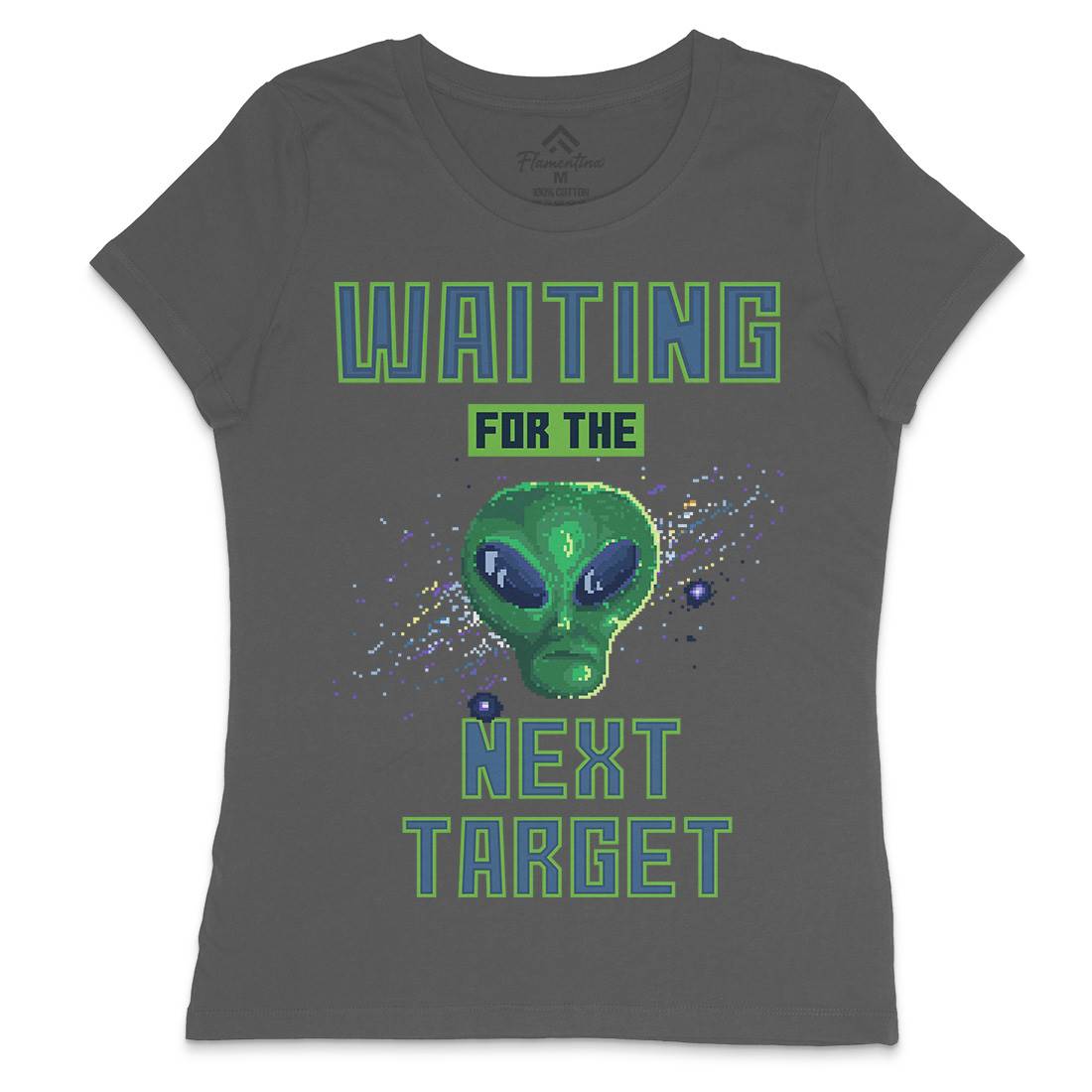 Alien Attack Womens Crew Neck T-Shirt Space B884