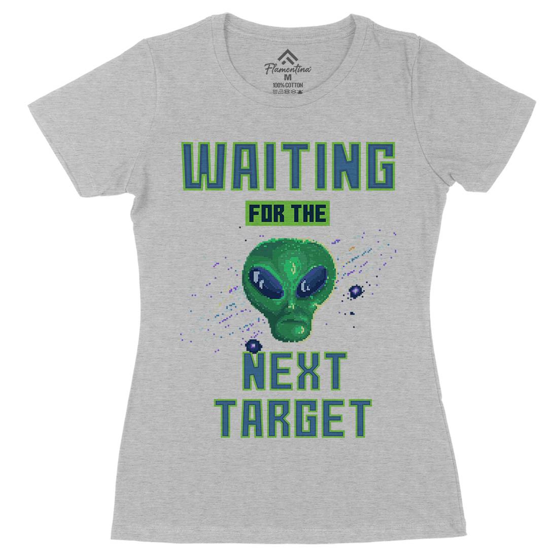 Alien Attack Womens Organic Crew Neck T-Shirt Space B884
