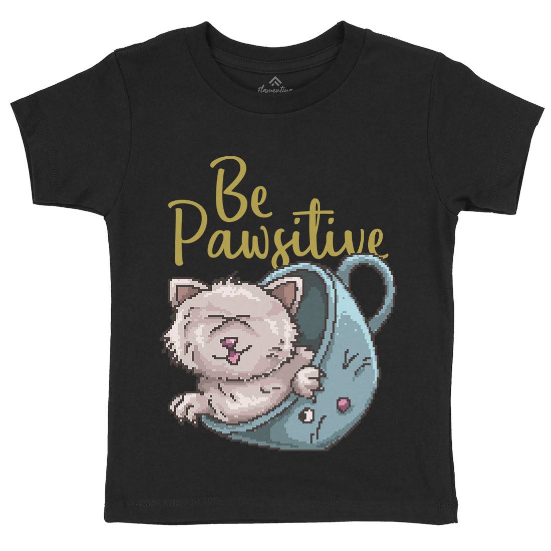 Be Pawsitive Kids Crew Neck T-Shirt Animals B885