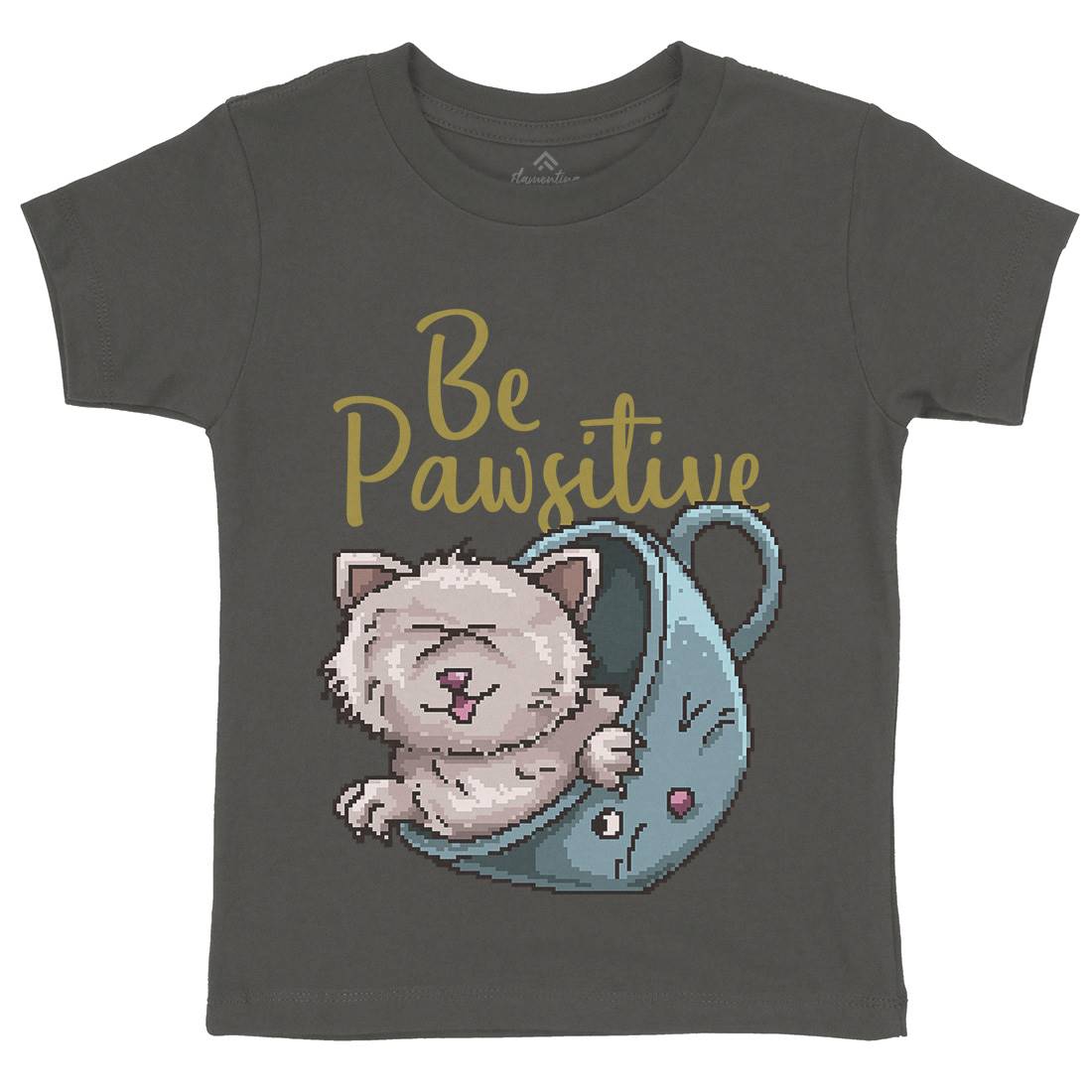Be Pawsitive Kids Crew Neck T-Shirt Animals B885