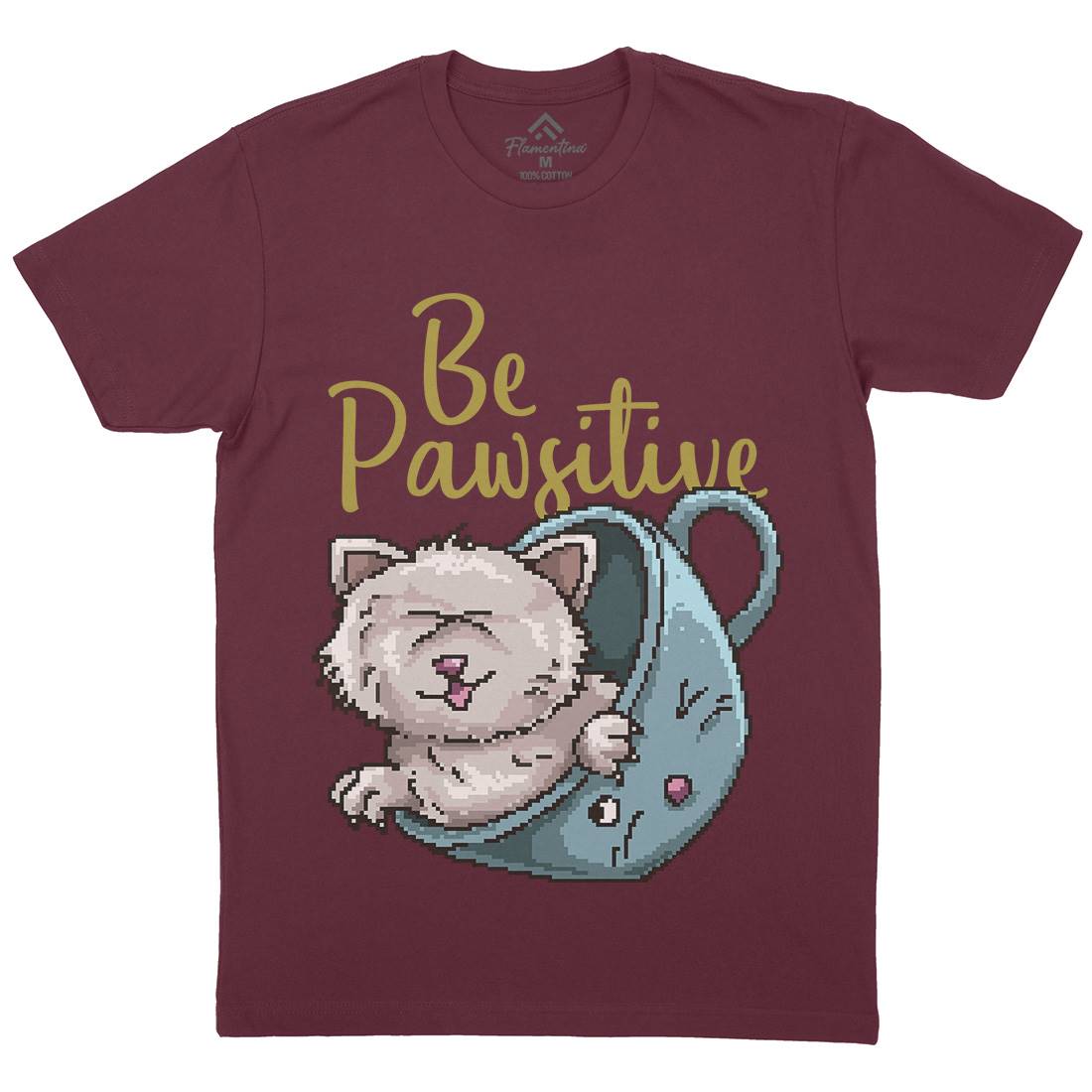 Be Pawsitive Mens Organic Crew Neck T-Shirt Animals B885