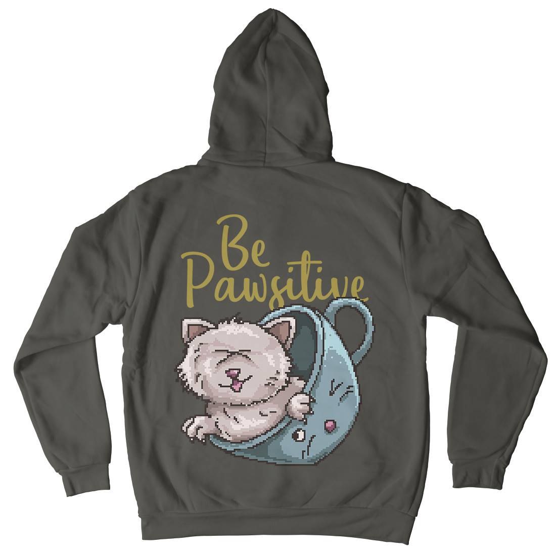 Be Pawsitive Mens Hoodie With Pocket Animals B885