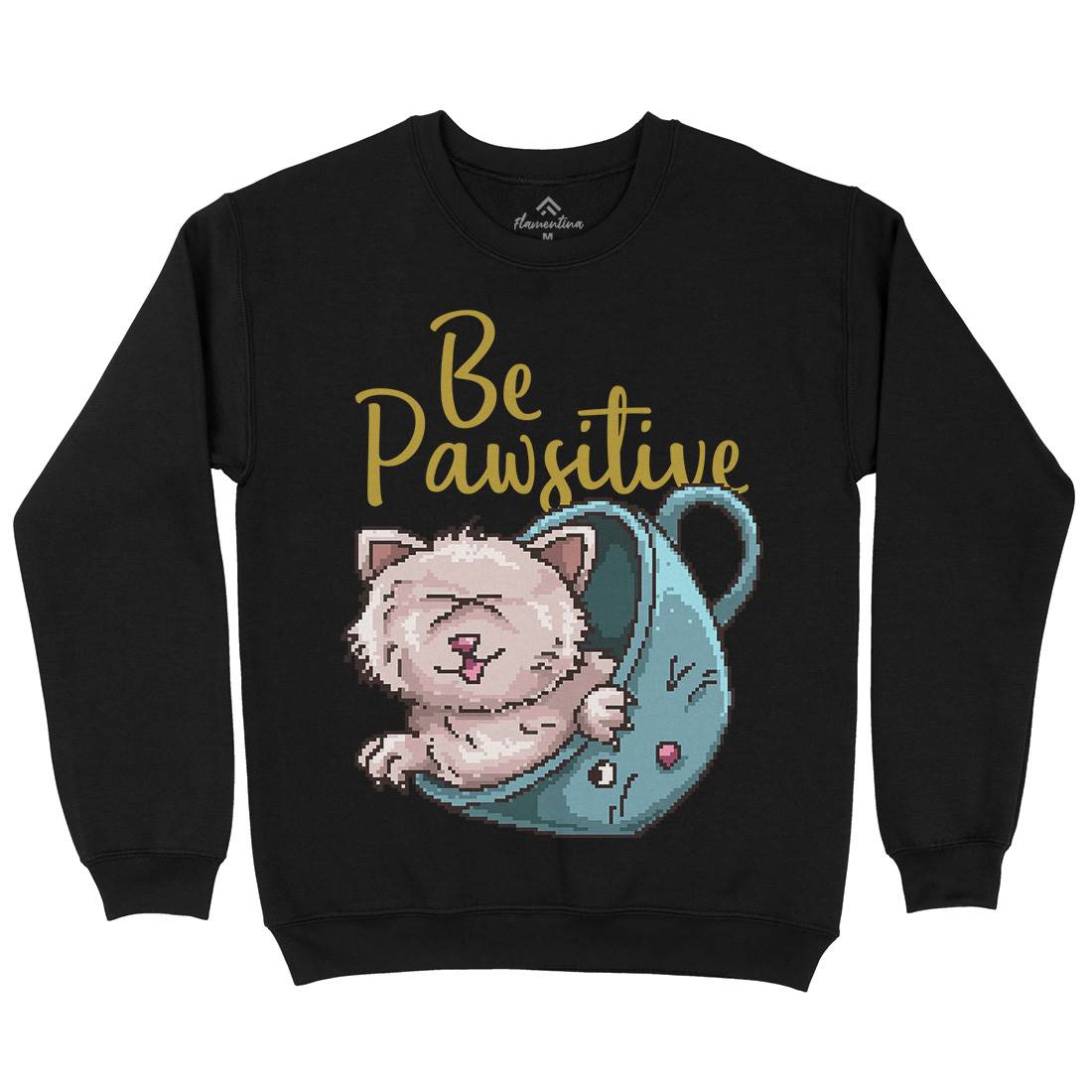 Be Pawsitive Mens Crew Neck Sweatshirt Animals B885