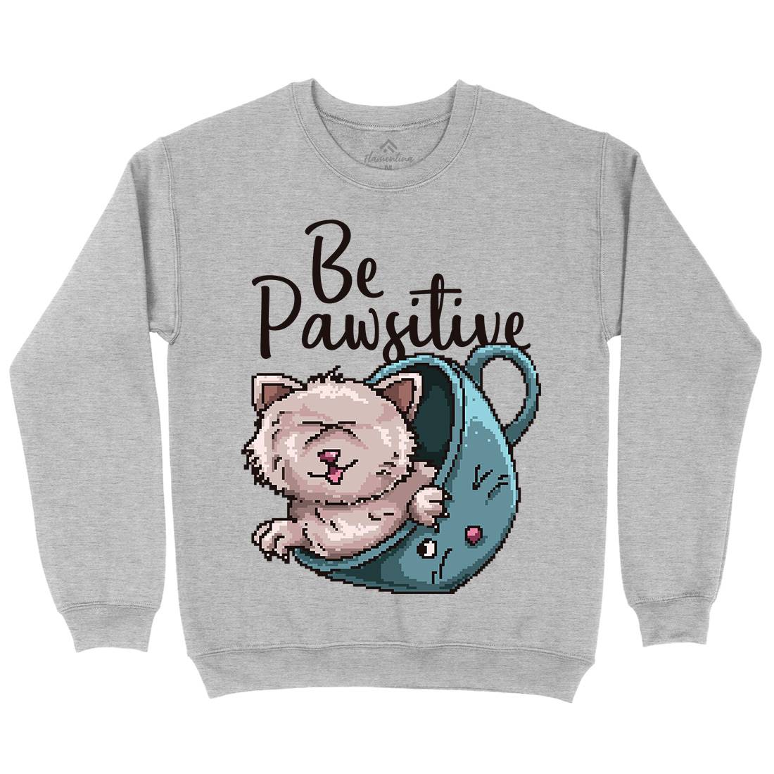 Be Pawsitive Mens Crew Neck Sweatshirt Animals B885