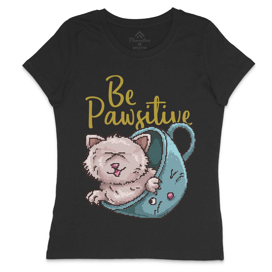Be Pawsitive Womens Crew Neck T-Shirt Animals B885