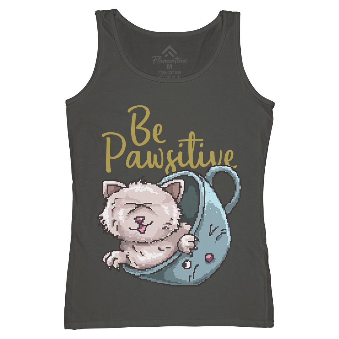 Be Pawsitive Womens Organic Tank Top Vest Animals B885